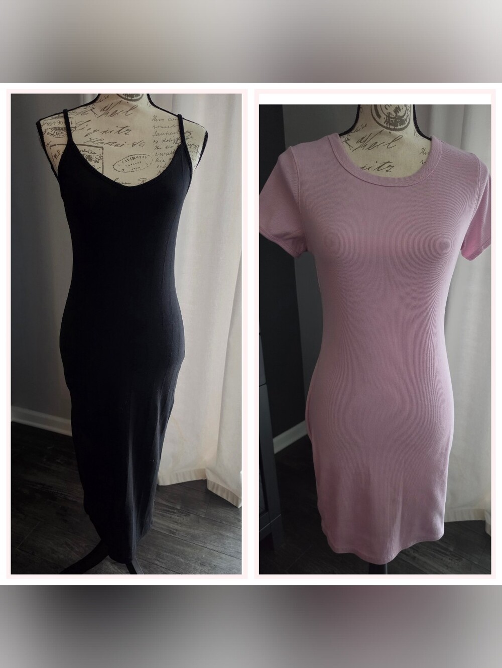 wild fable Black & Light Pink Midi Dress Duo
